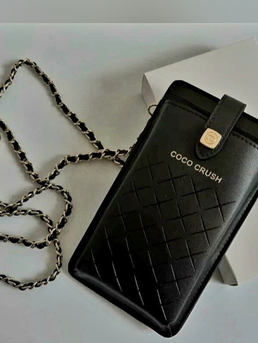 CC Black Quilted Coco Crush Crossbody Phone Bag - New